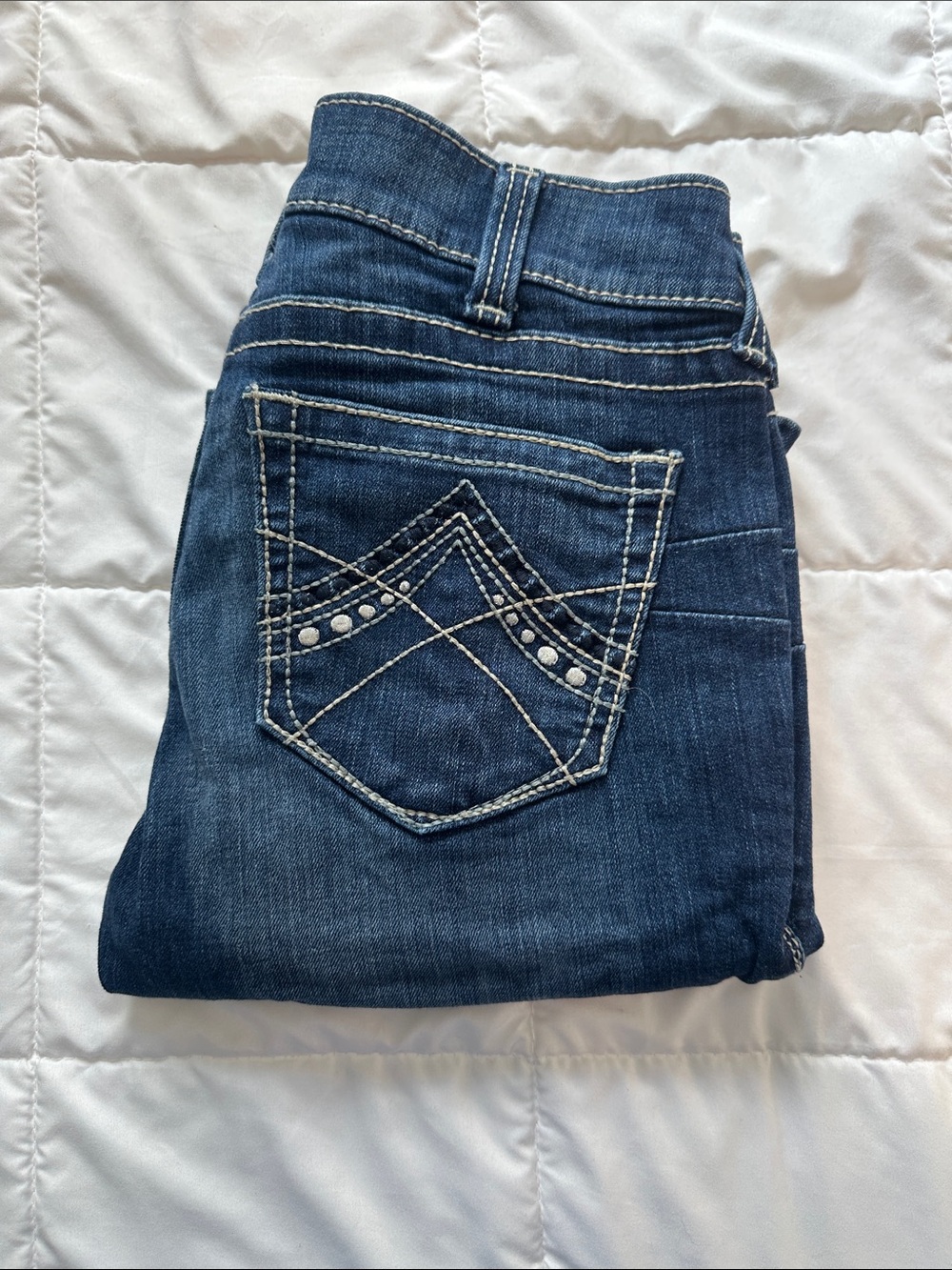 Ariat Dark Blue Skinny Jeans with Embroidered Back Pocket